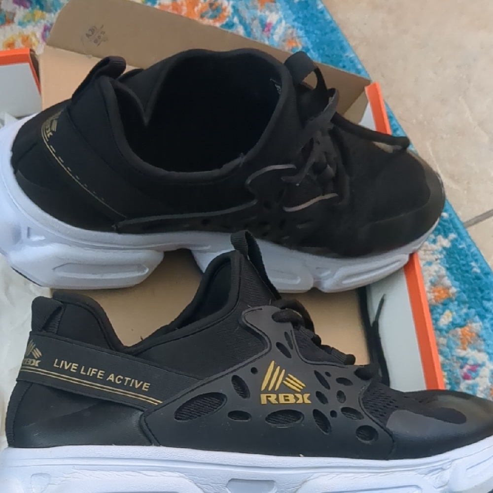 RBX Men's Black and Gold Athletic Shoes